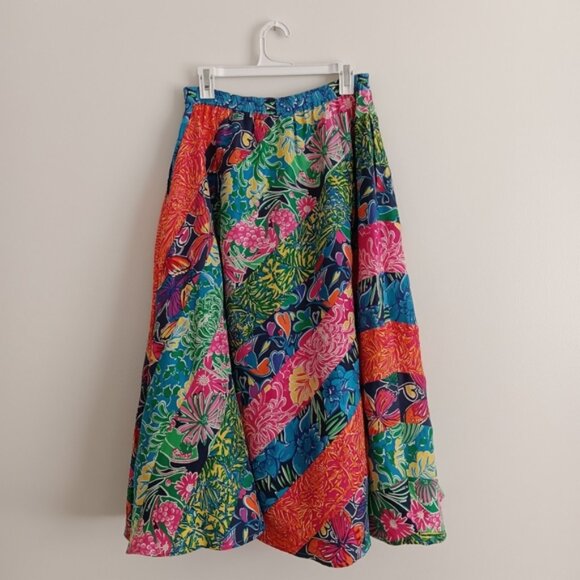 Vintage Lilly Pulitzer Silk Maxi Skirt xs 4 6 - Picture 2 of 10